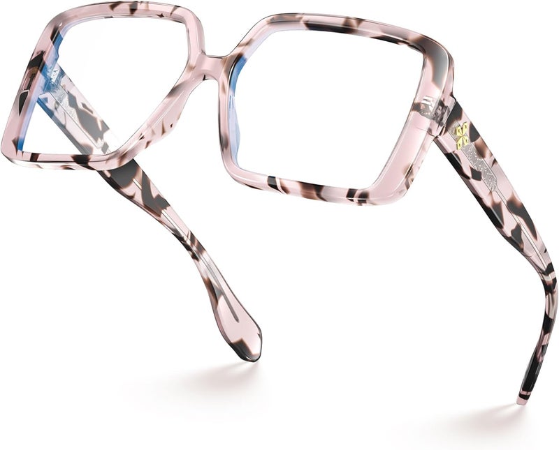 VISOONE Oversized TR90 Blue Light Blocking Glasses Fashion Accessories Non Prescription for Women Harvard - Image 5